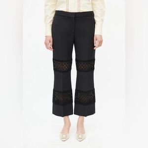 Alexander McQueen Black Macramé Sheer Panel Pants